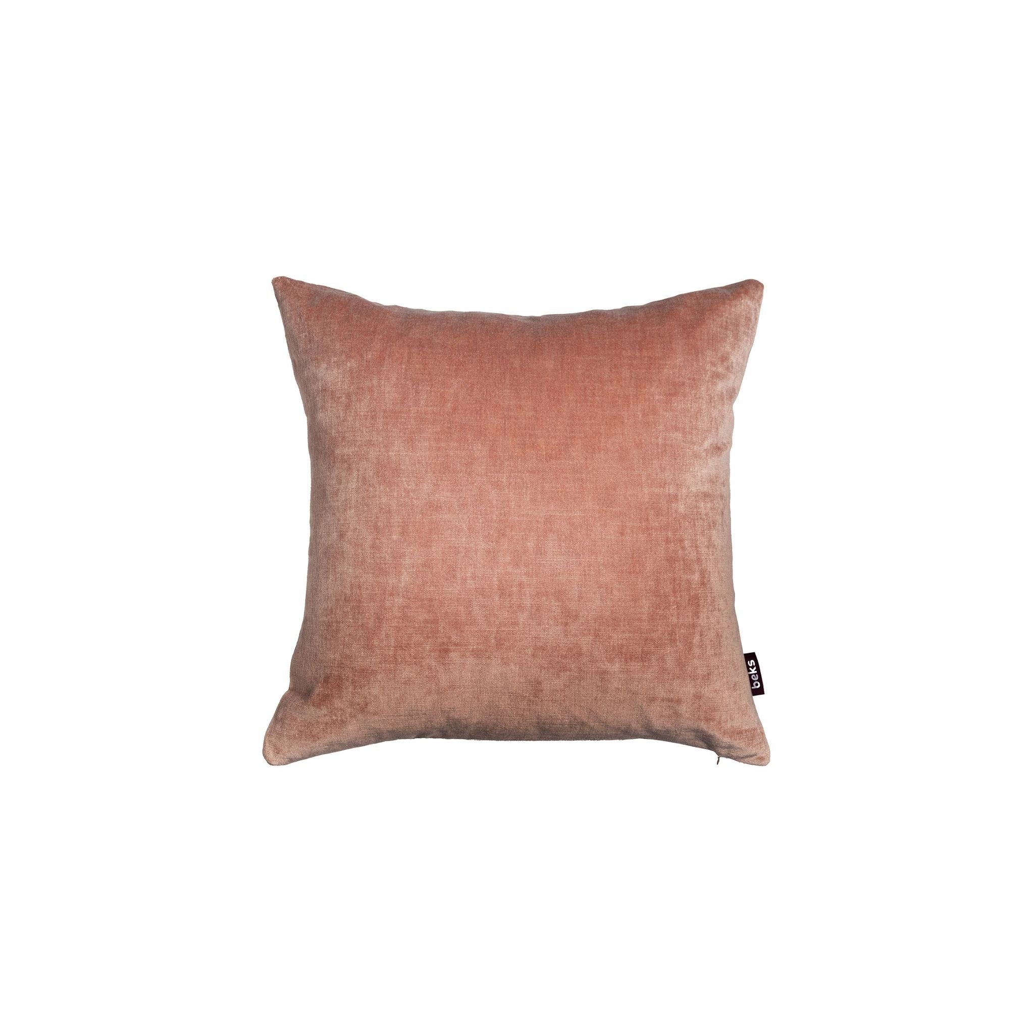 Vierkant roze velours sierkussen Charlie 45x45 cm in poederige roze tint, Studio Beks