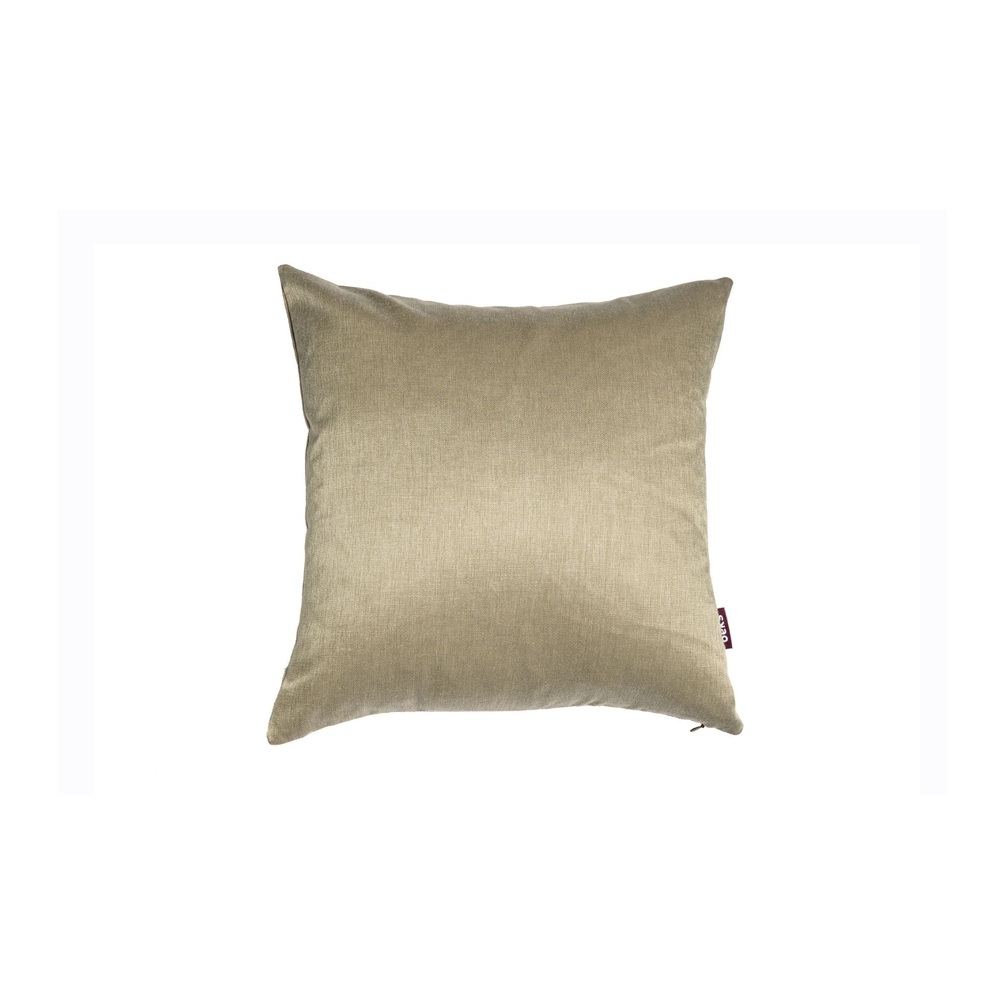 Vierkant beige sierkussen Lise 45x45 cm van egale stof met subtiele glans, Studio Beks