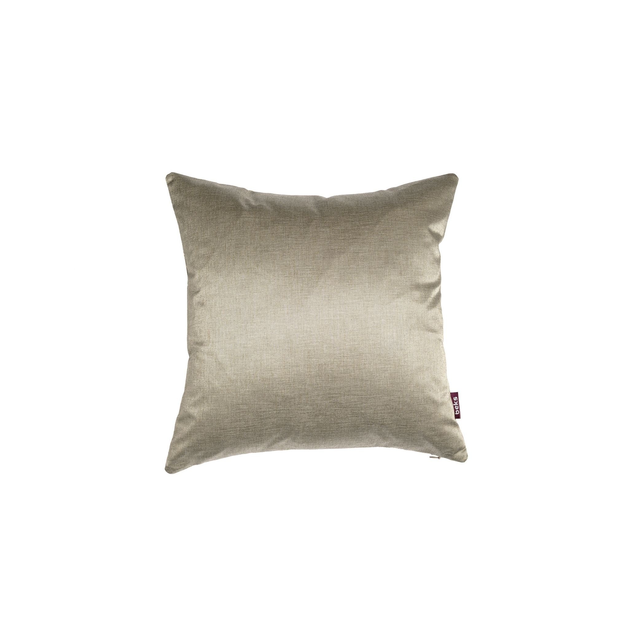 Vierkant bruin sierkussen Lise 45x45 cm van fijne egale bouclé, Studio Beks