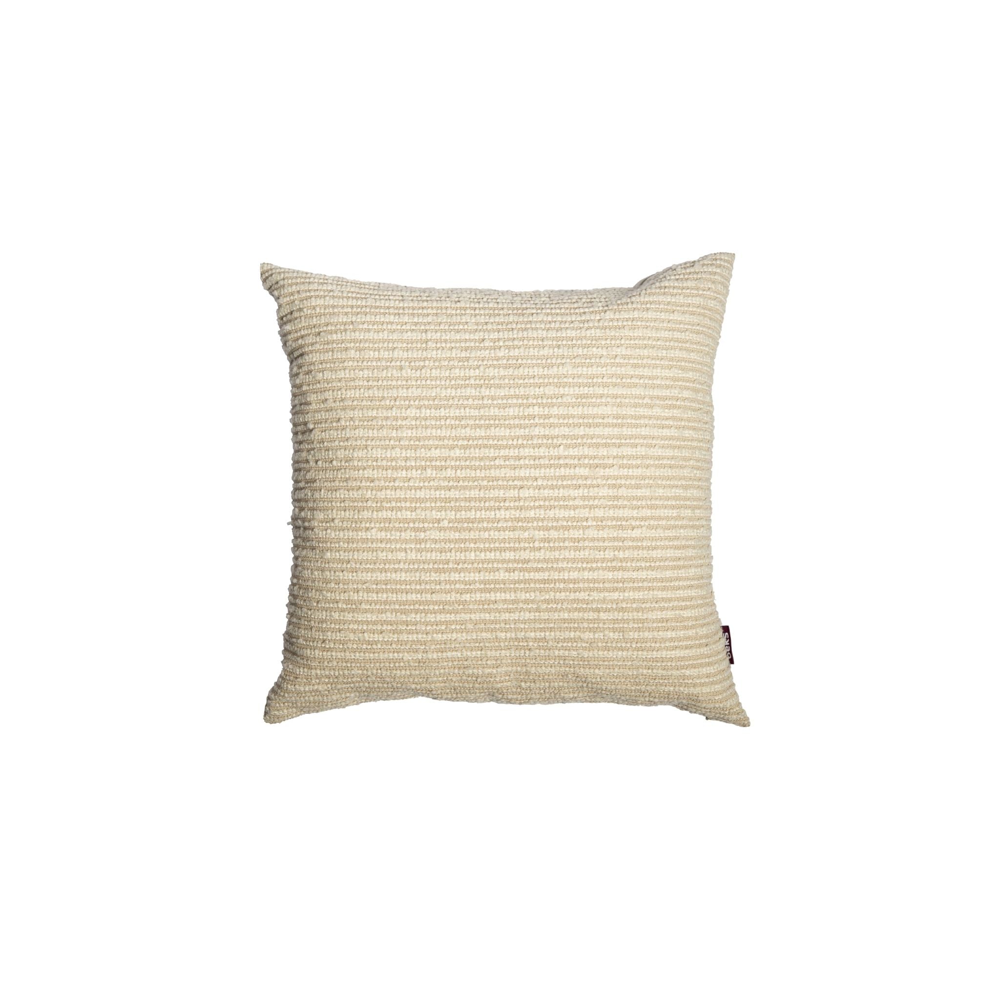 Vierkant gebroken wit sierkussen Noah 50x50 cm met grove bouclé ribstructuur, Studio Beks