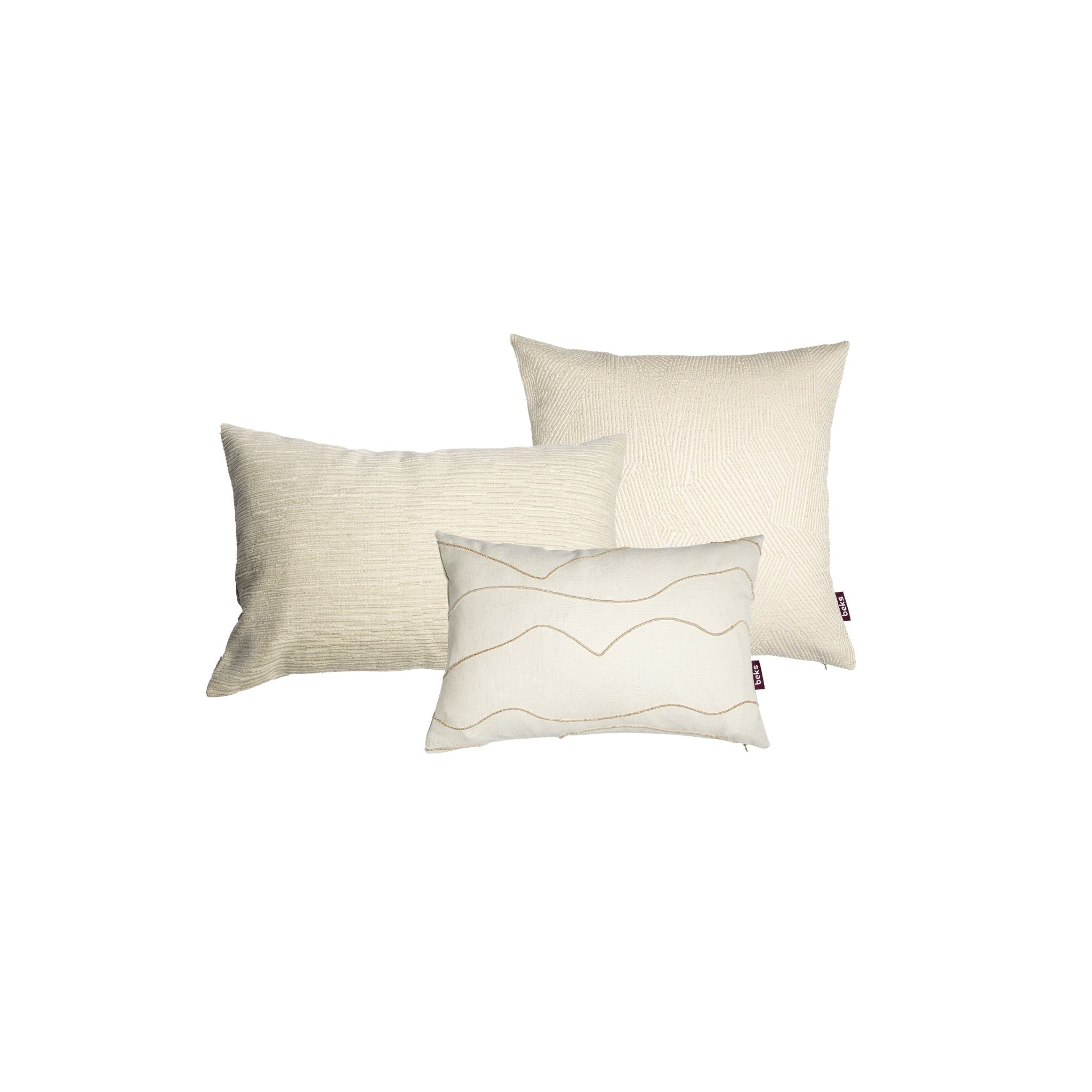 Luxe crèmekleurige sierkussenset met Otis, Lowen en Zara van Studio Beks.
