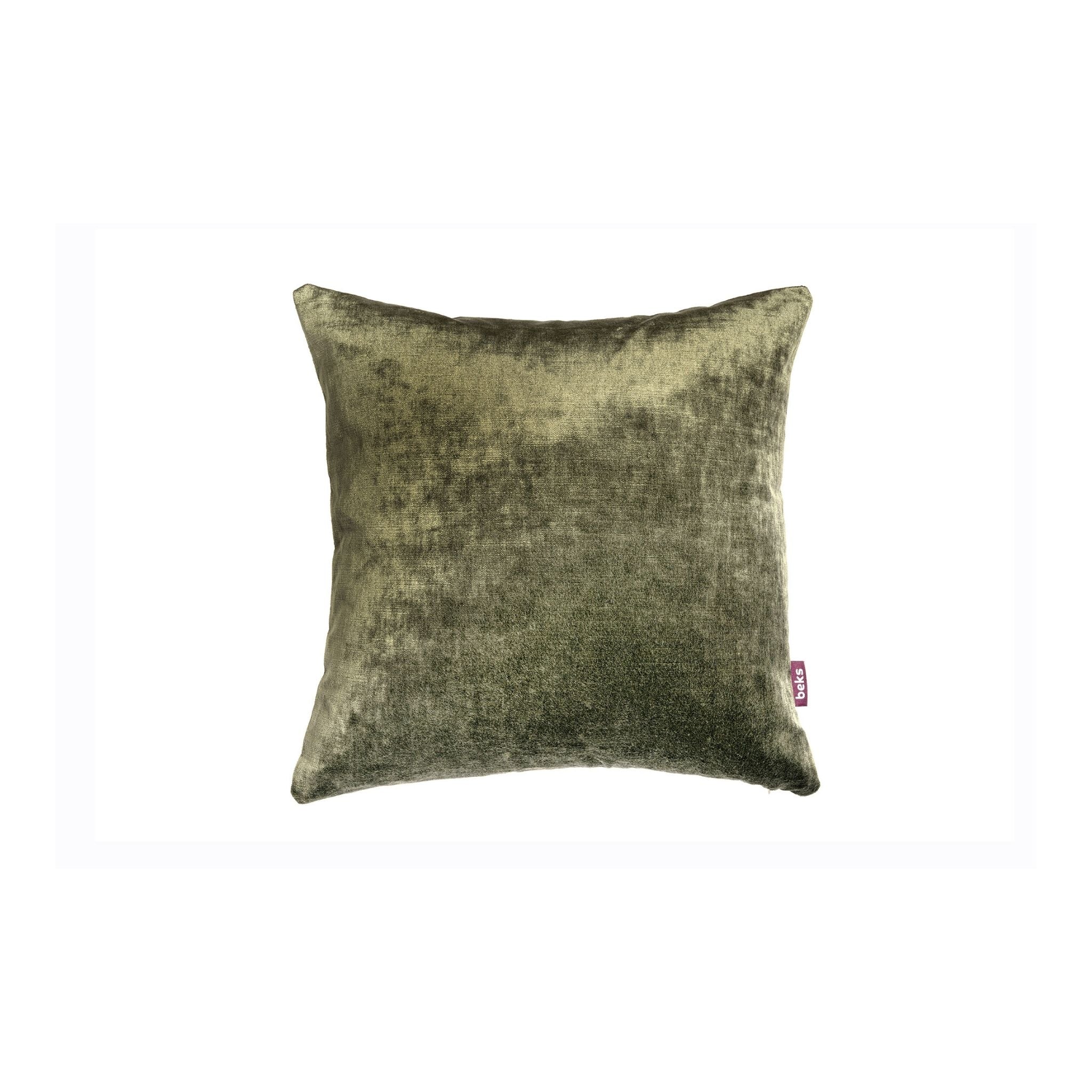 Vierkant groen velours sierkussen Charlie 45x45 cm in olijfgroene tint, Studio Beks