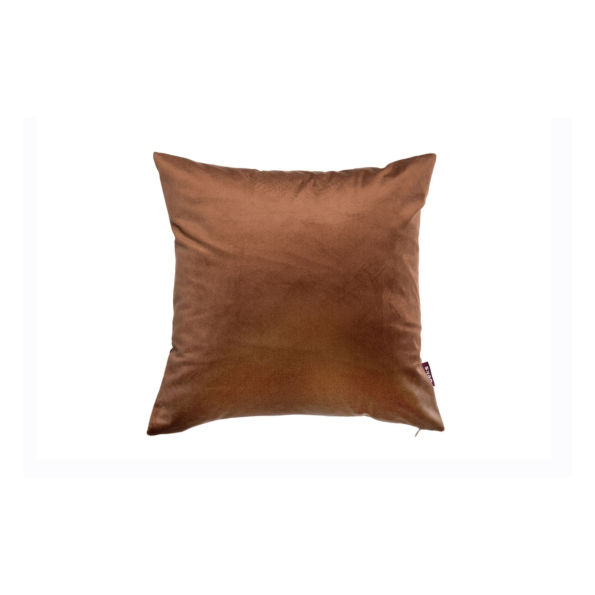 Vierkant rood velours sierkussen Dani 45x45 cm met aardse terracotta-rode toon, Studio Beks
