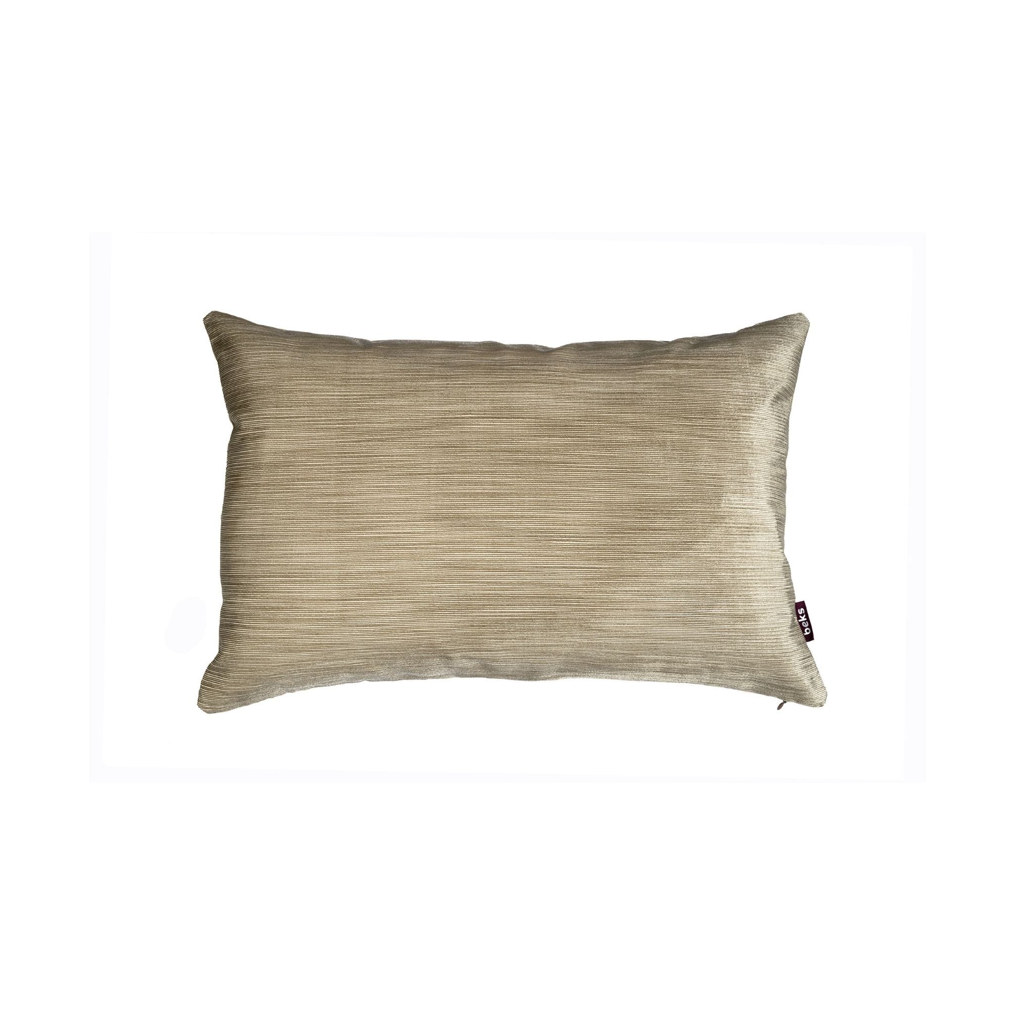 Langwerpig beige sierkussen Moos 40x60 cm van fijn gestreepte chenille met zachte glans, Studio Beks