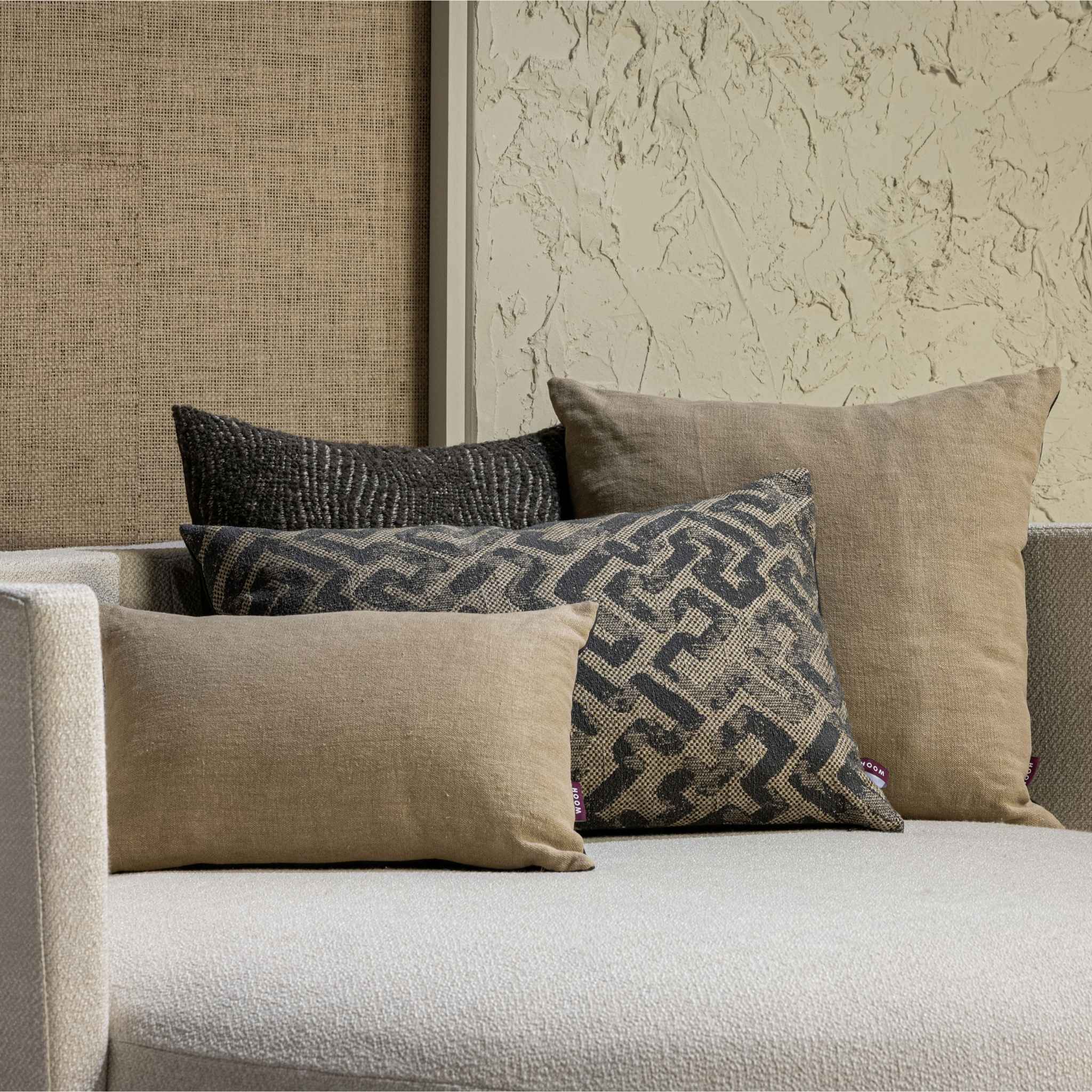 Sierkussencombinatie – Antraciet/zand